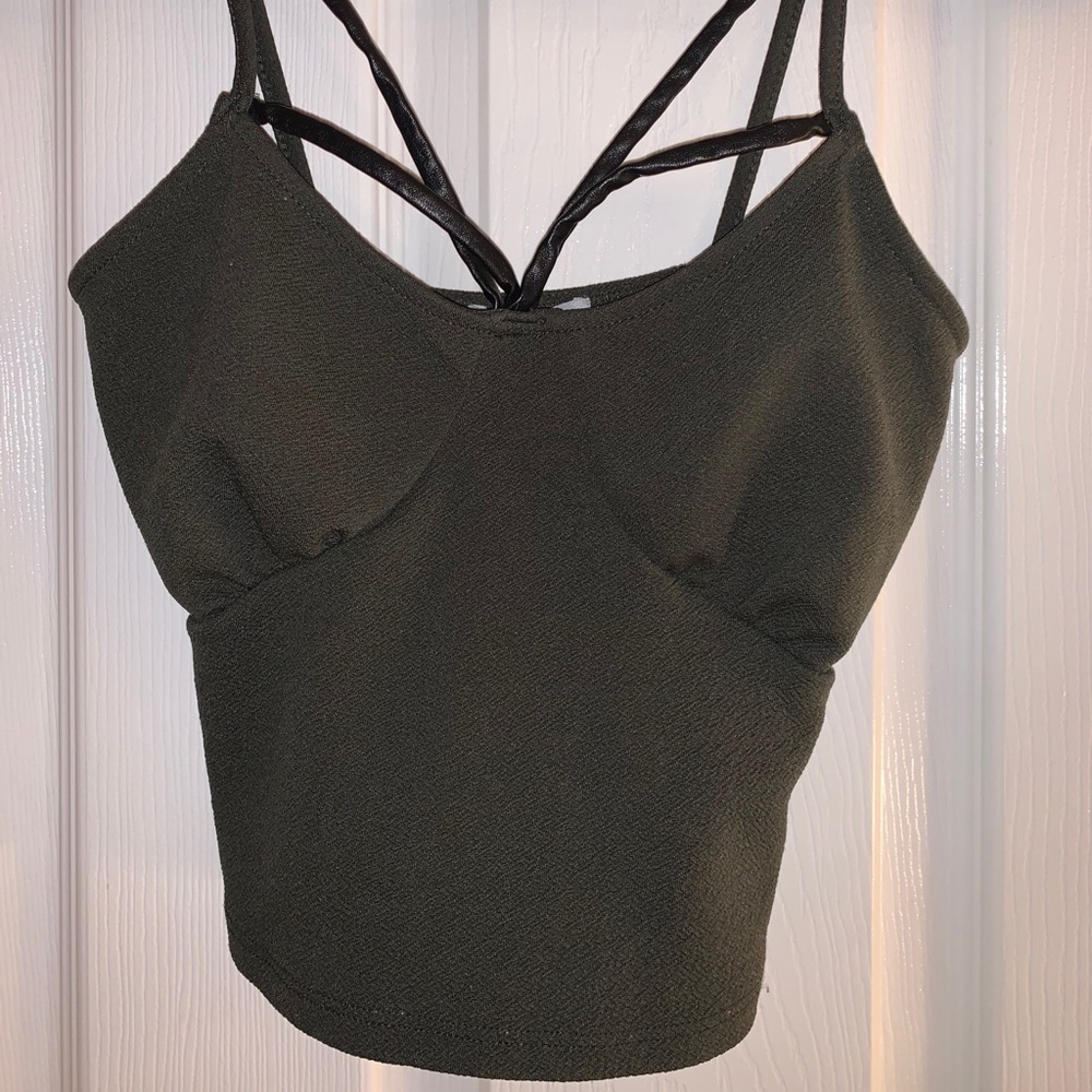 Olive Green Crop Top